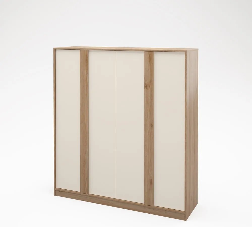Kremowo-naturalna szafa w dekorze dębu 180x197,5x53 cm Dennis – Marckeric