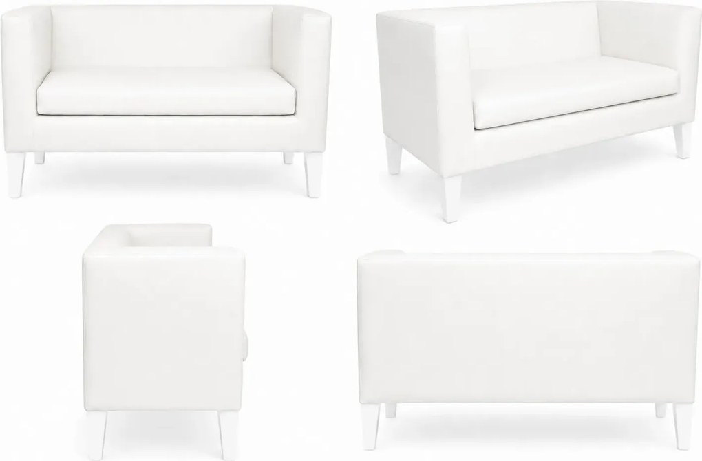 Sofa Monaco : Kolor nogi - Biała, Kolor tkaniny - EKO-SKÓRA - 1D, Typ tkaniny - Eko-skóra , Wysokość nogi - 20 cm