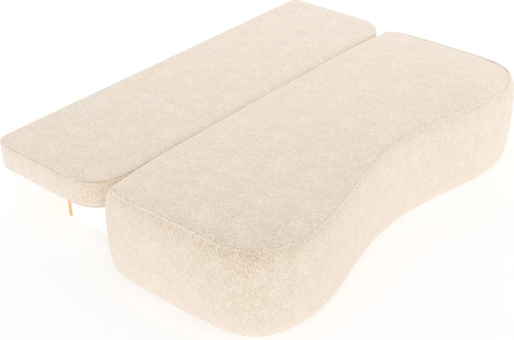 Masseno Sofa ROTONDO z funkcją spania i pojemnikiem na pościel, Rozkładana sofa - Kremowy, ANTHOLOGY 1