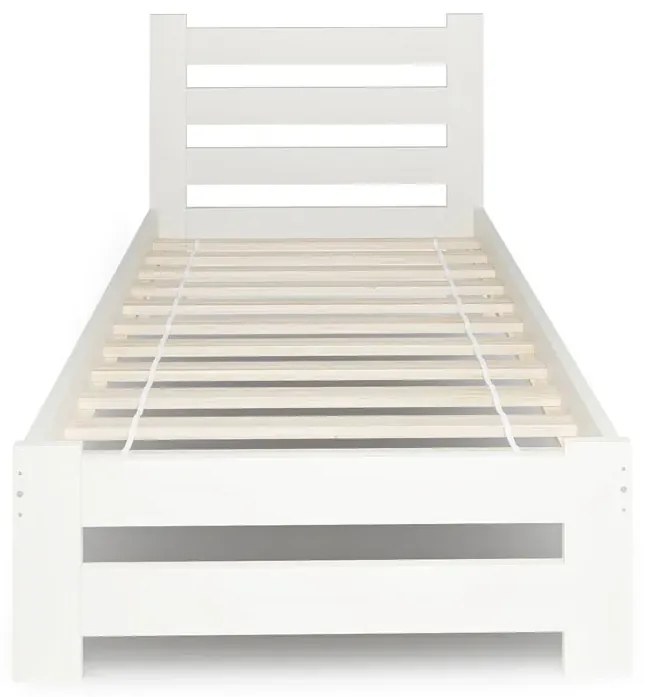 Białe drewniane łóżko pojedyncze 80x200 - Lids 3X