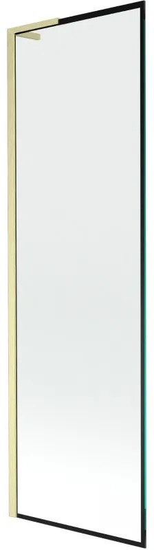 Mexen Next L parawan nawannowy 1-skrzydłowy 60 x 150 cm, czarna ramka, złoty szczotkowany - 895-060-000-03-70-55