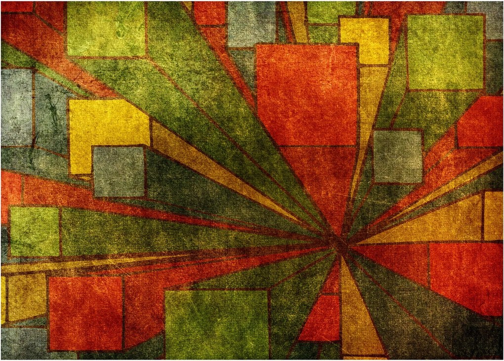 Obraz abstrakcji geometrycznej (70x50 cm)