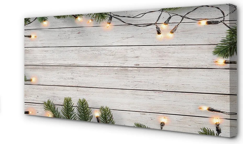 Zdjęcie na płótnie Gałązki, Lampki i Drewno