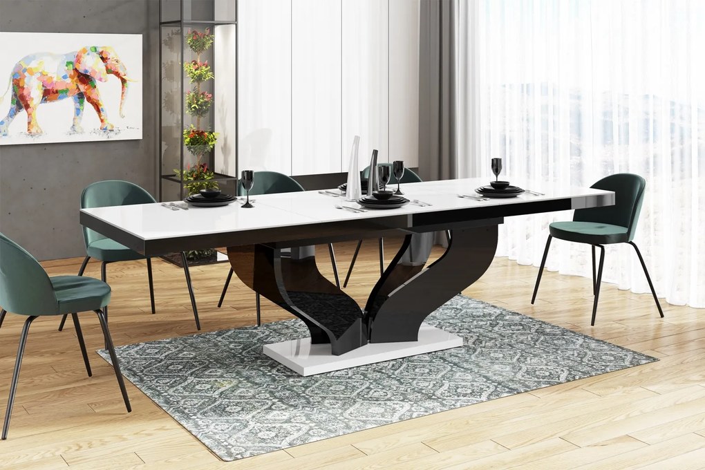 Rozkładany stół jadalniany w wysokim połysku Viva
