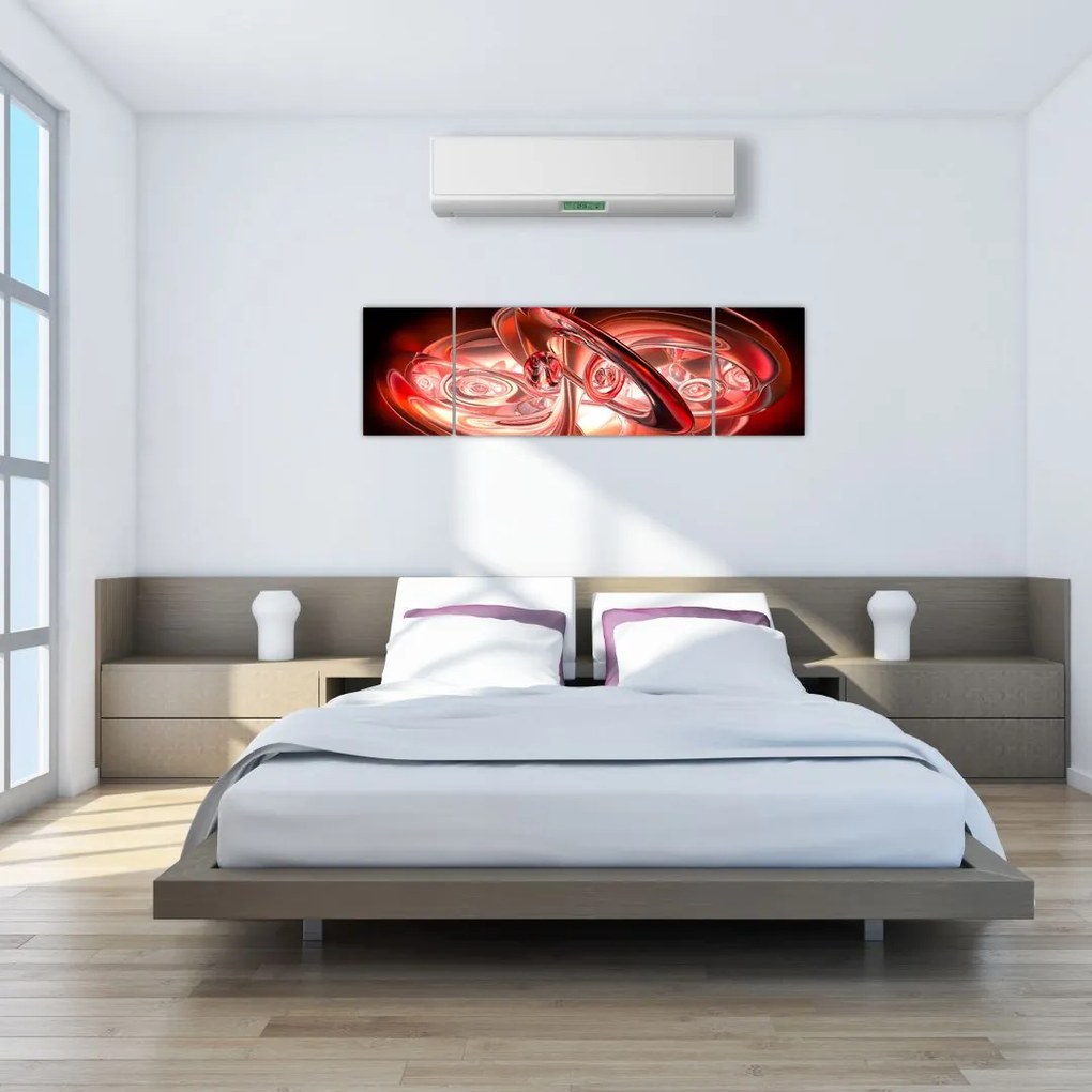 Obraz - czerwone kształty (170x50 cm)