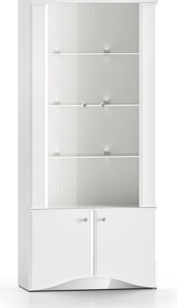 2-drzwiowa witryna Glamour 01, biały połysk