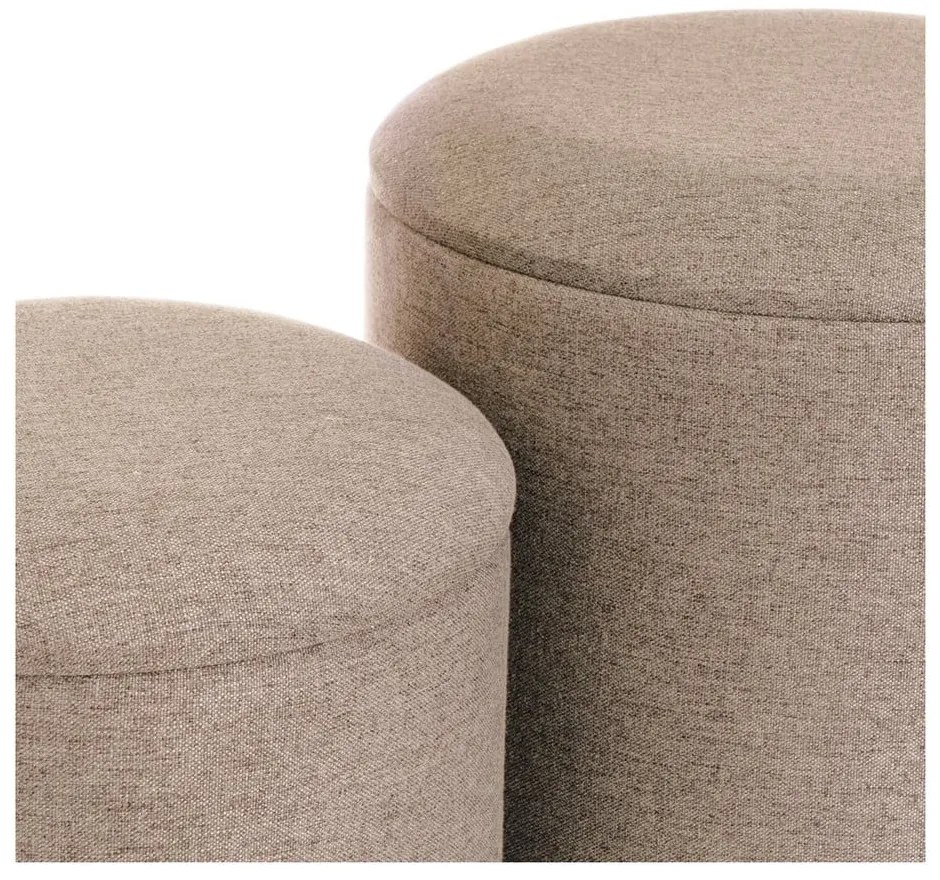 Jasnobrązowe pufy zestaw 2 szt. – Casa Selección