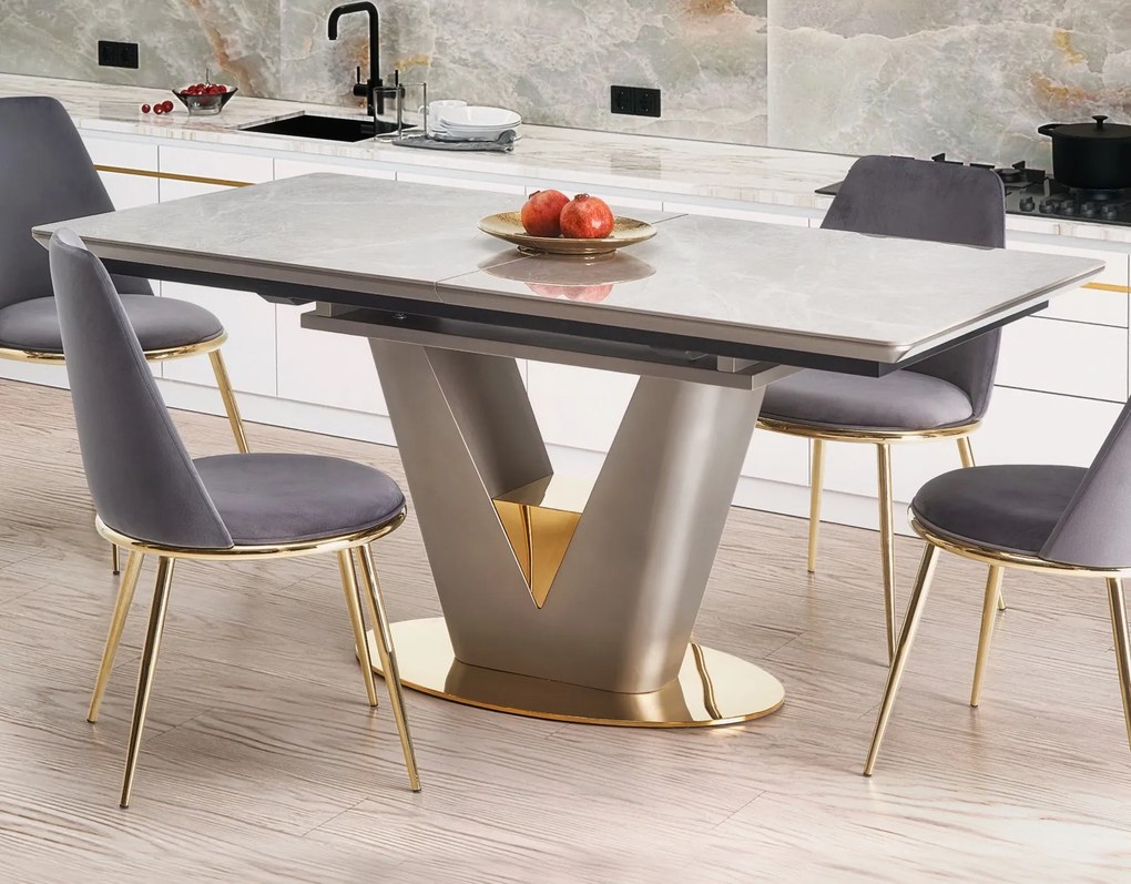 Rozkładany stół z nogą w kształcie litery V Valentino