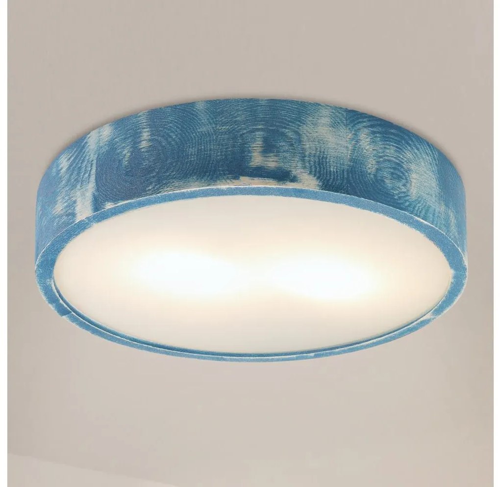 Brilagi - Oprawa sufitowa PINO 2xE27/15W/230V sosna/niebieska śr. 37,5 cm