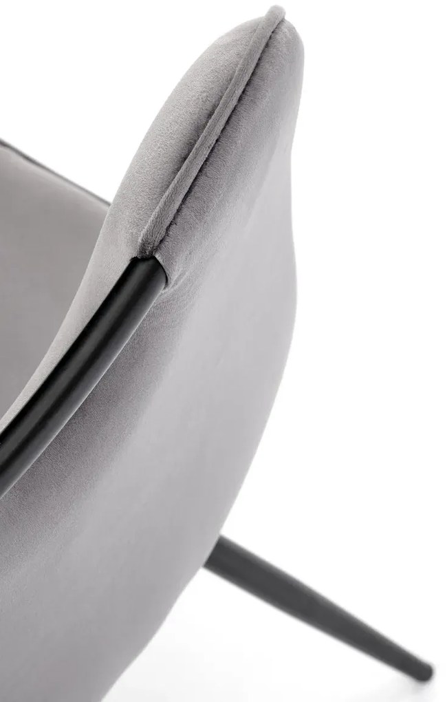 Krzesło tapicerowane K521 VELVET szare HALMAR