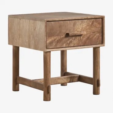 Szafka Nocna Kwadratowa 45x45 Cm Z Drewna Mango Aloma Drewno Mango - Sklum