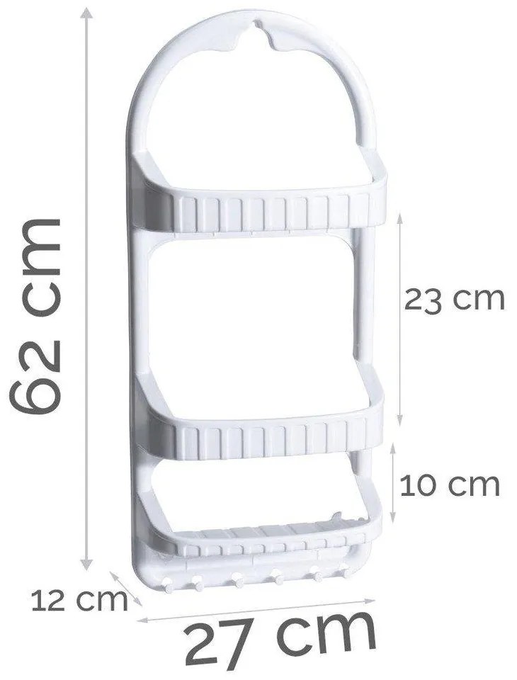 Półka łazienkowa CADDY, 3 poziomy