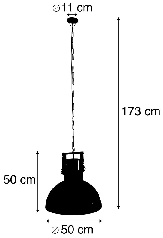 Przemysłowa lampa wisząca ciemnoszara drewno - MangoesPrzemysłowy Oswietlenie wewnetrzne