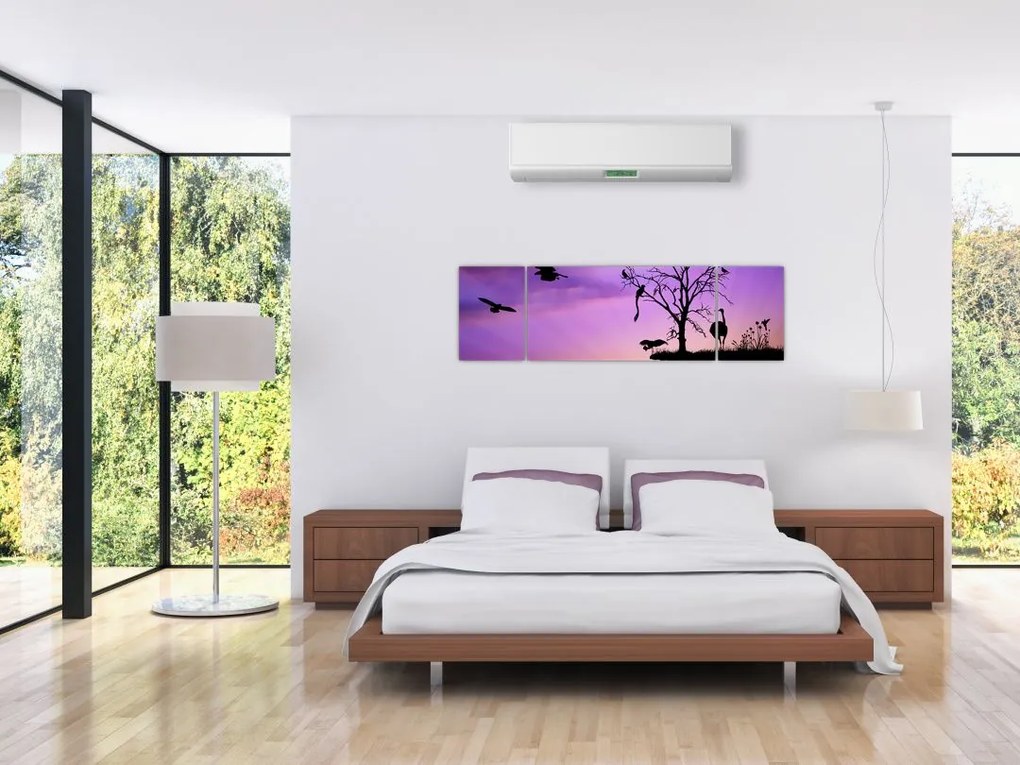 Obraz - Sylwetki zwierząt (170x50 cm)