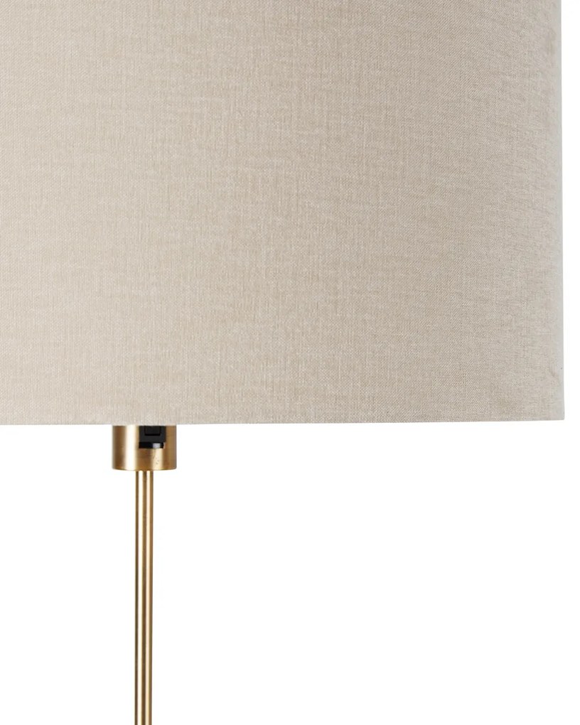Lampa podłogowa regulowana brązowa z abażurem w kolorze jasnobrązowym 50 cm - ParteDesignerski Oswietlenie wewnetrzne