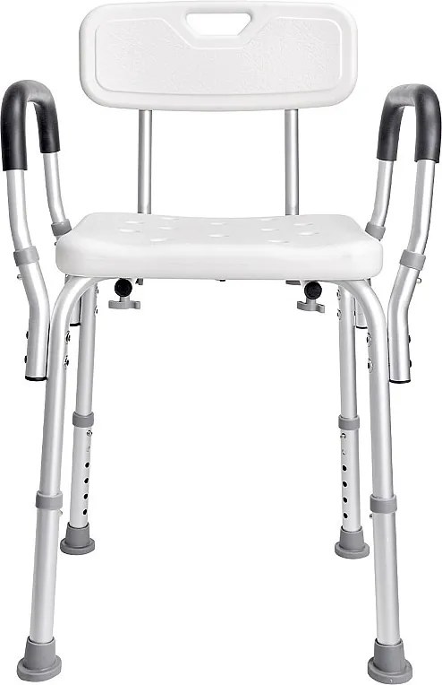 Krzesło Prysznicowe SucceBuy z Oparciem i Podłokietnikami, Regulowana Wysokość Lawki do Wanny, Udźwig 350 Funtów