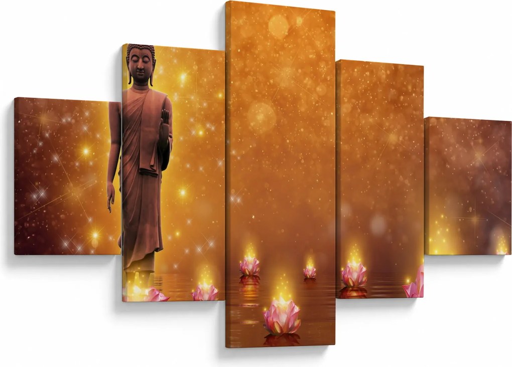 Obraz - Budda w złotym blasku (125x70 cm)