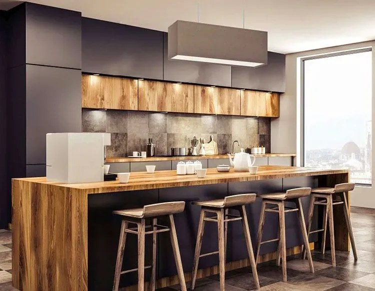 Skandynawska lampa wisząca na czarnym stelażu - A9-E54