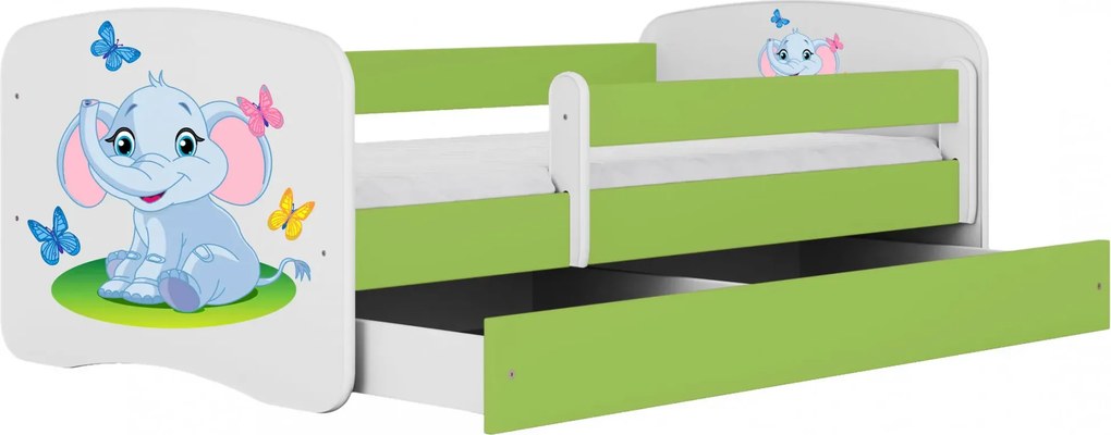 Zielone łóżko dziecięce ze stelażem 80x160 H9-B02