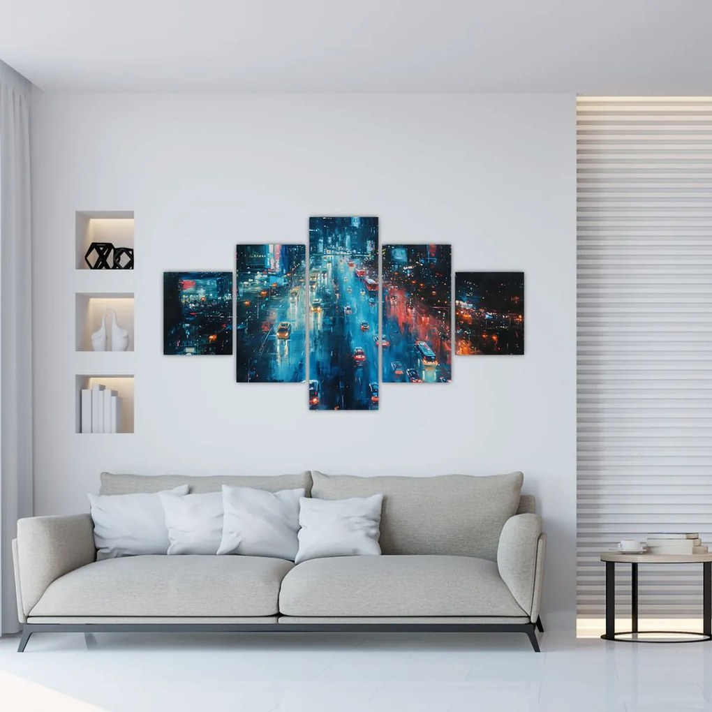 Obraz - Duże miasto, obraz olejny (125x70 cm)