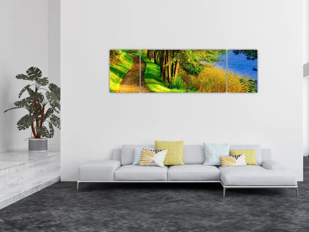 Obraz szlaku wzdłuż wody (170x50 cm)