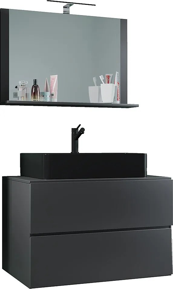 umywalka do mebli łazienkowych Lendas Antracyt W. 124 x S. 80 x G. 52 cm