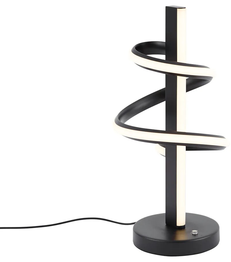 Designerska lampa stołowa czarna z LED, ściemnialna z 3-stopniowym przełącznikiem - Rolla