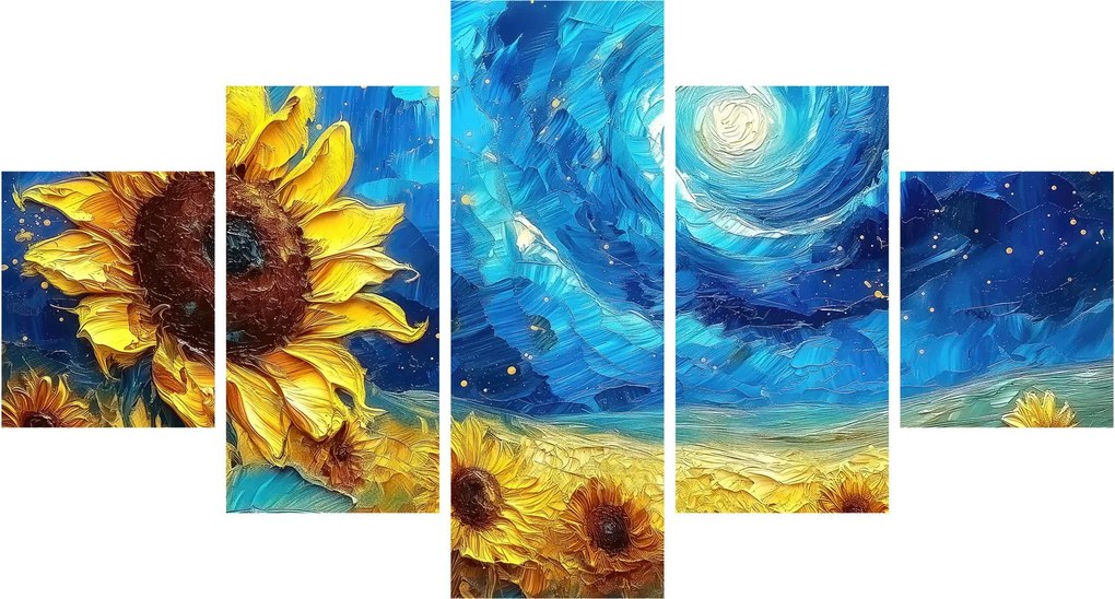 Obraz - Malowanie słoneczników (125x70 cm)