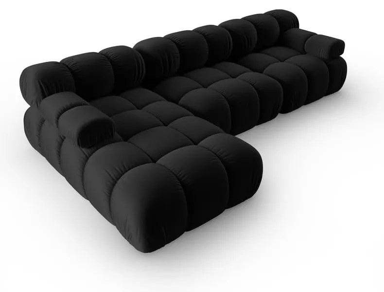 Czarna aksamitna sofa 285 cm Bellis – Micadoni Home