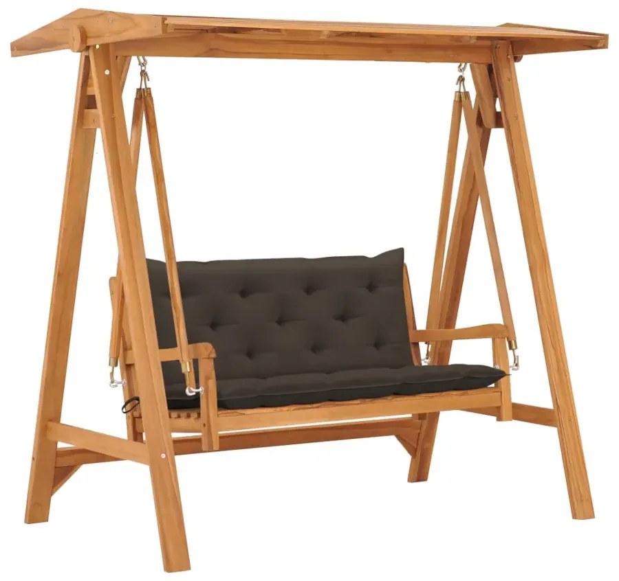 Huśtawka ogrodowa z ciemnoszarą poduszką -Zavo
