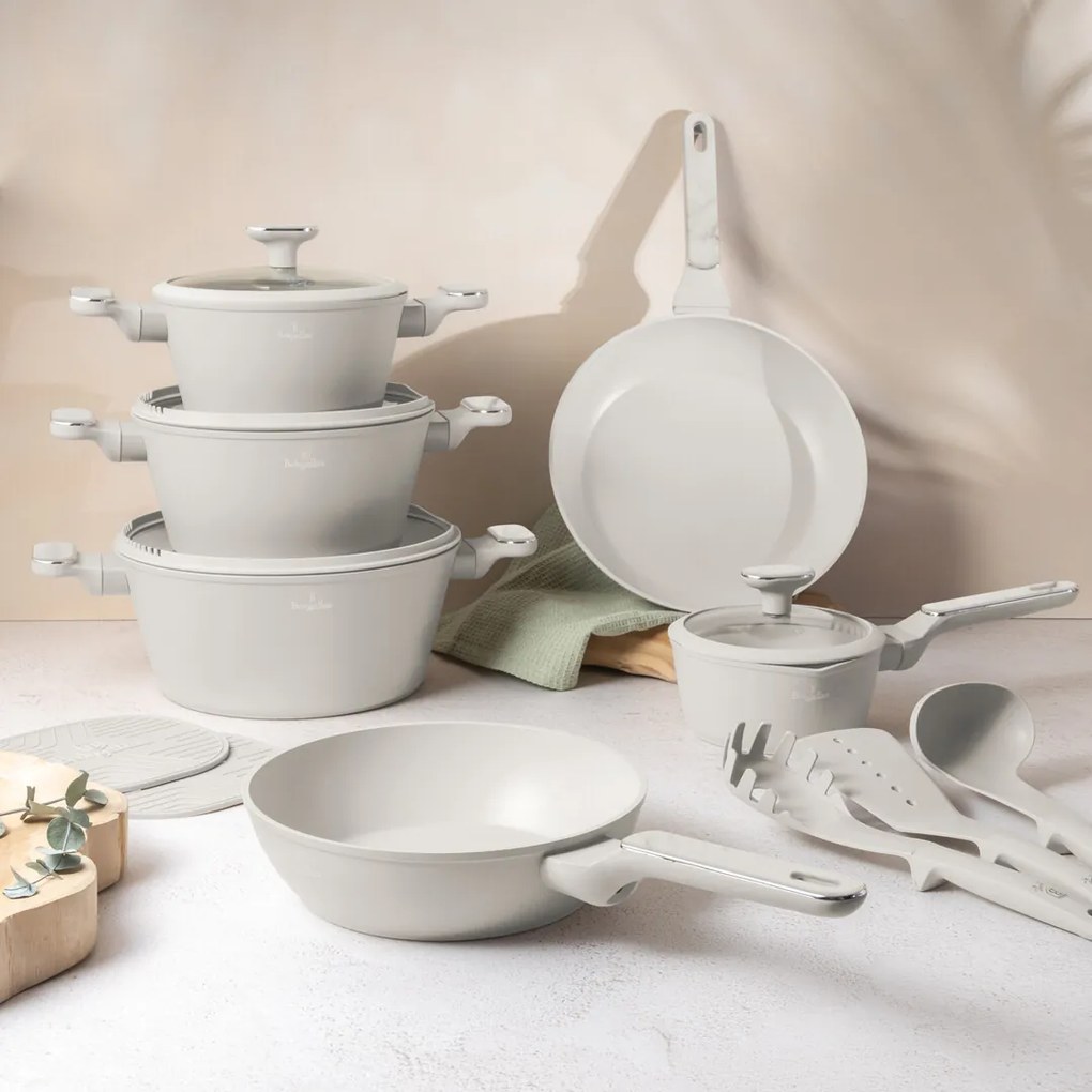 BerlingerHaus Zestaw naczyń z powłoką tytanową Sahara Marble, 15 szt.