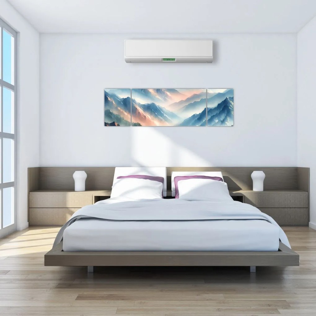Obraz - Akwarelowe góry (170x50 cm)