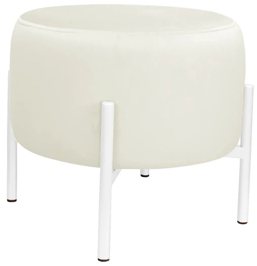 Pufa OLA LOFT ławka podnóżek metal biała MG50