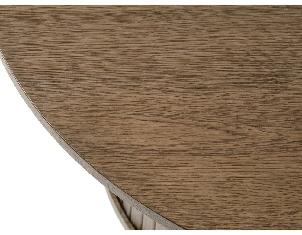 Brązowy okrągły stolik w dekorze dębu ø 90 cm Nola – Unique Furniture