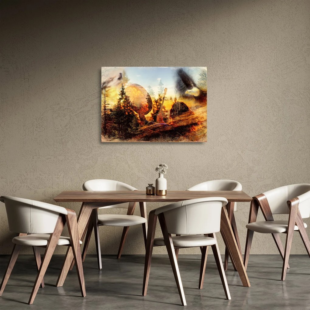 Obraz na szkle - Motyw szamana (70x50 cm)