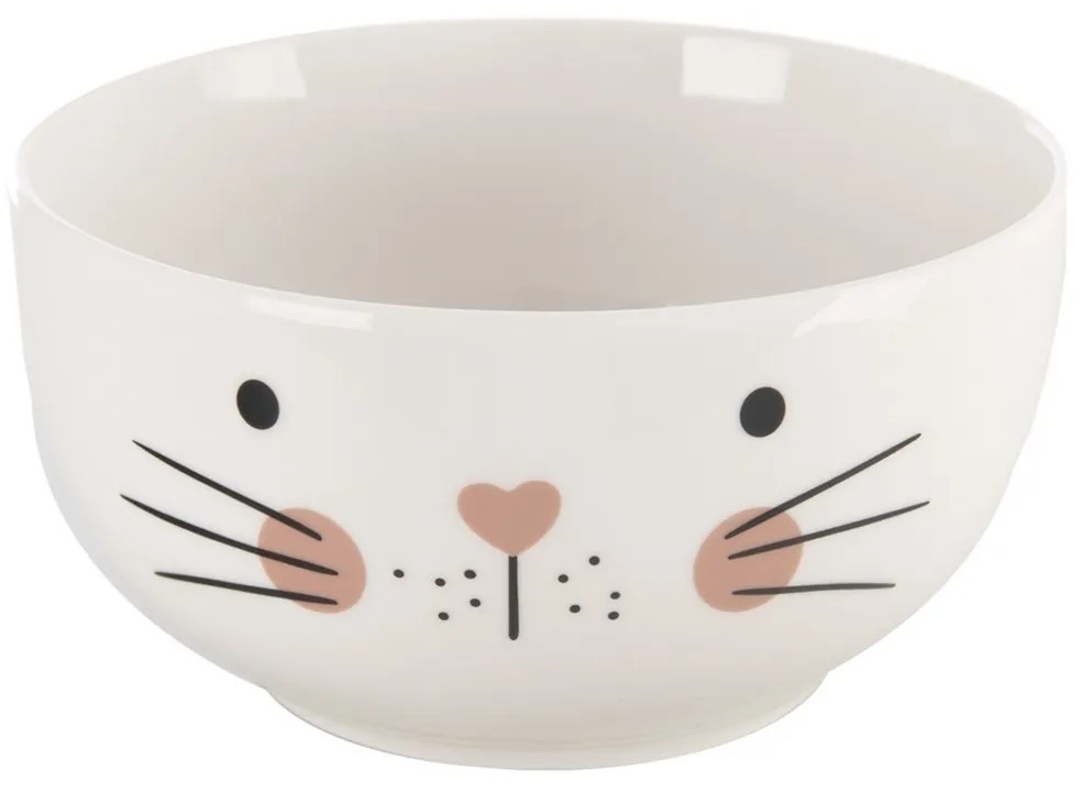 Orion Porcelanowy kubek z miseczką Kot, 0,35 l