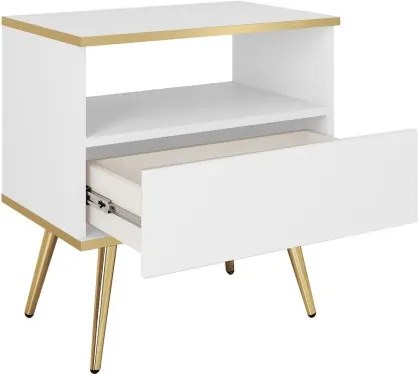 ORIANA Szafka nocna S 54 biała | nogi złote