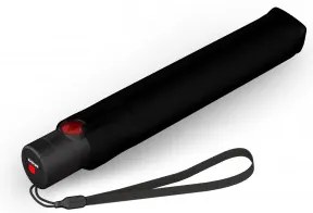 KNIRPS US.050 BLACK WITH ROSE - lekki damski parasol składany na płasko
