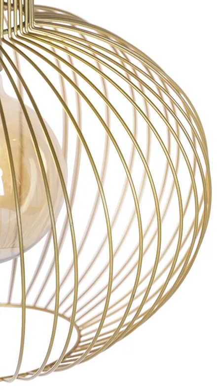 Designerska lampa wisząca złota - Wire BakeDesignerski Oswietlenie wewnetrzne