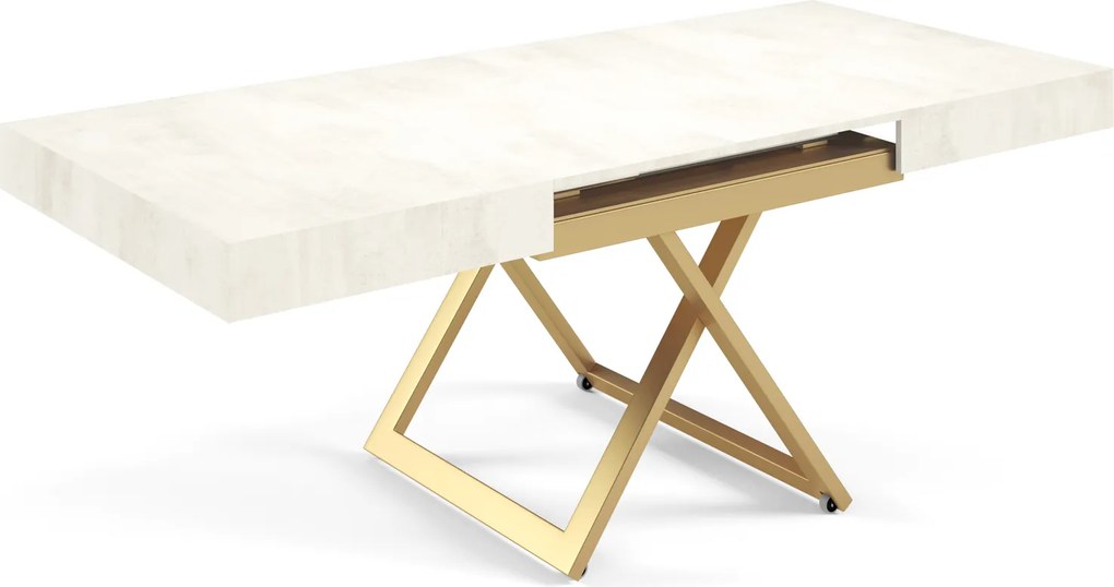 Rozkładany ławostół z regulacją wysokości Sanna U, podstawa złota