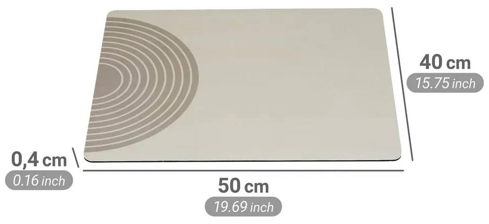 Beżowa gumowa podkładka do naczyń 50x40 cm Dima – Wenko