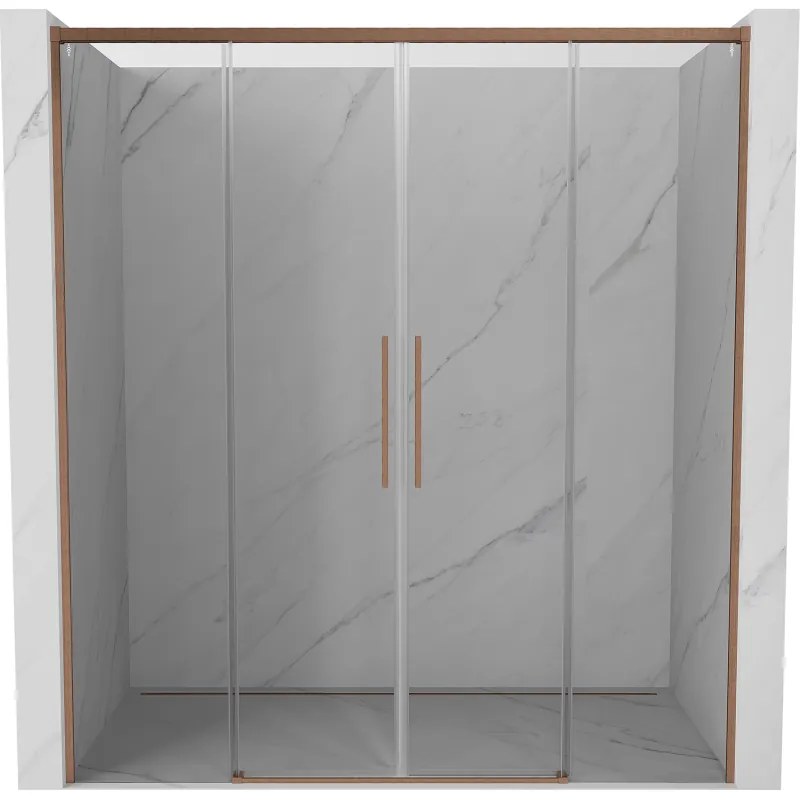 Mexen Rox drzwi prysznicowe rozsuwane 170 cm, transparent, miedź szczotkowana - 8C2-170-002-65-00