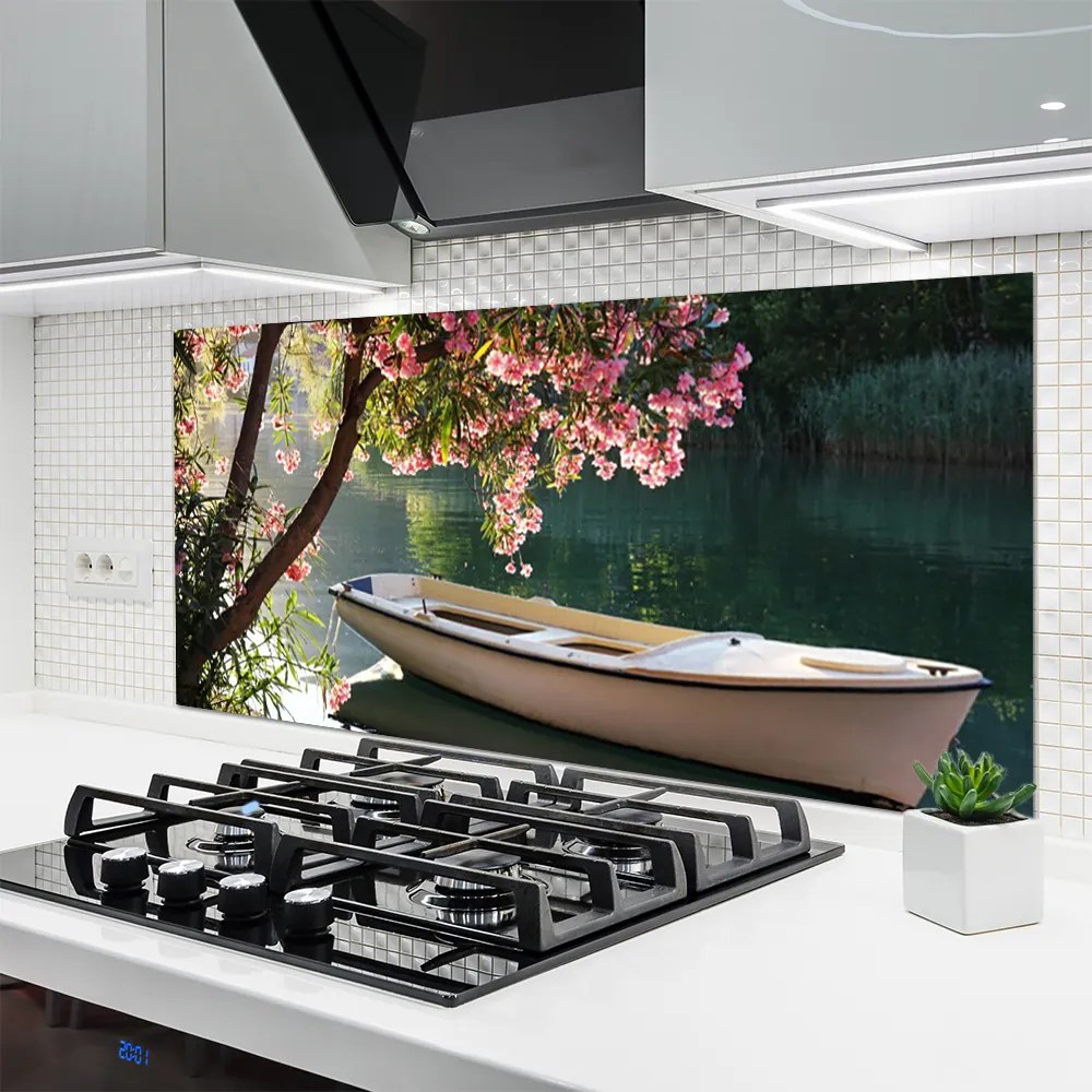 Szkło Ozdobne do Kuchni Łódka Pod Rozłożystym Drzewem