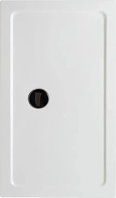 Brodzik prostokątny cienki "Aosta" z akrylu i białego ABS cm 80x120h