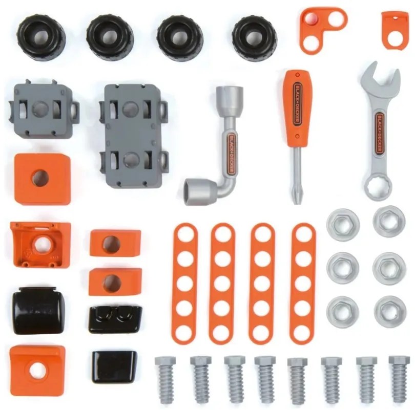 Smoby black & decker walizka z narzędziami + samochód w częściach
