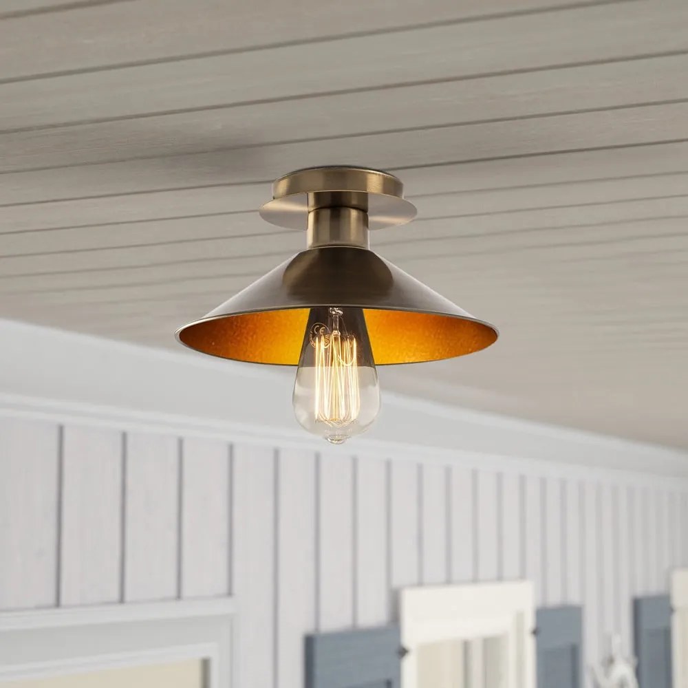 Lampa sufitowa w kolorze brązu z metalowym kloszem ø 24 cm Berceste – Opviq lights