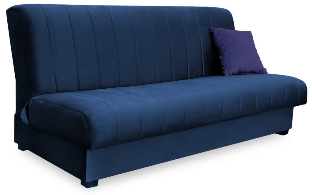 Sofa z Funkcją Spania SIGMA Rozkładana Wersalka Dwuosobowa Granatowa Nowoczesna do Salonu