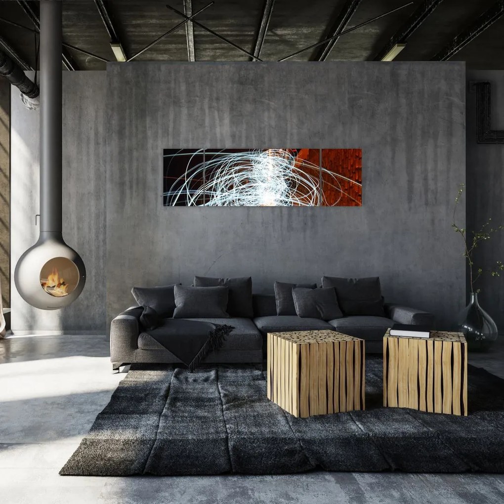 Obraz fal świetlnych (170x50 cm)