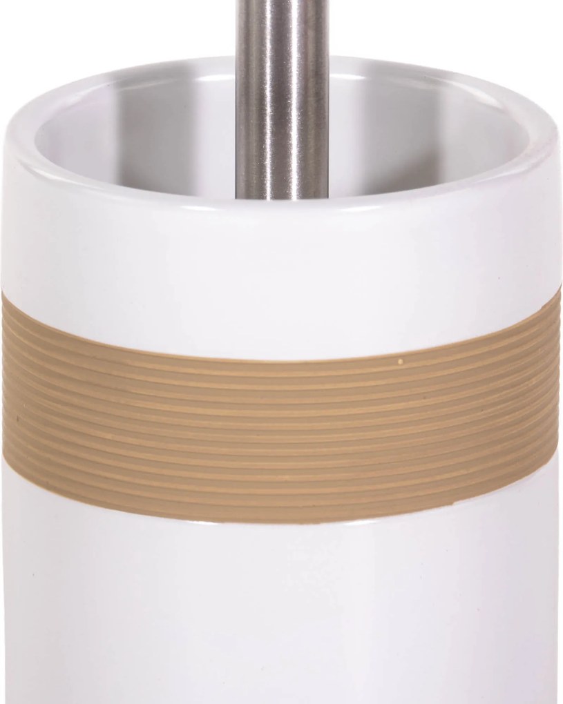 Ceramiczny pojemnik na szczotkę BEIGE + szczotka WC
