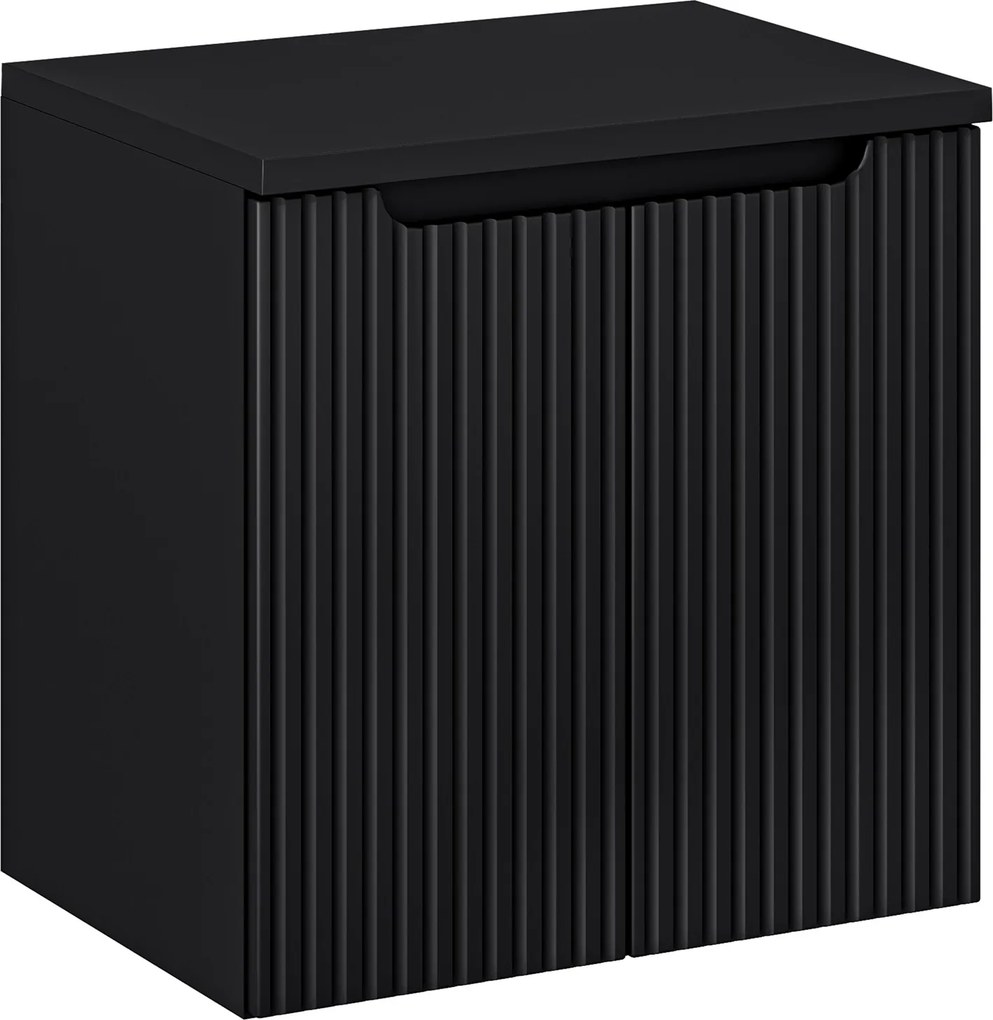Szafka podumywalkowa 2-drzwiowa Nova 60 cm z blatem, czarny mat